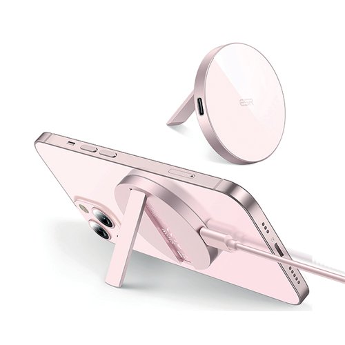 ESR HaloLock Kickstand Wireless Charger MagSafe Compatible Pastel Pink 2C515AP