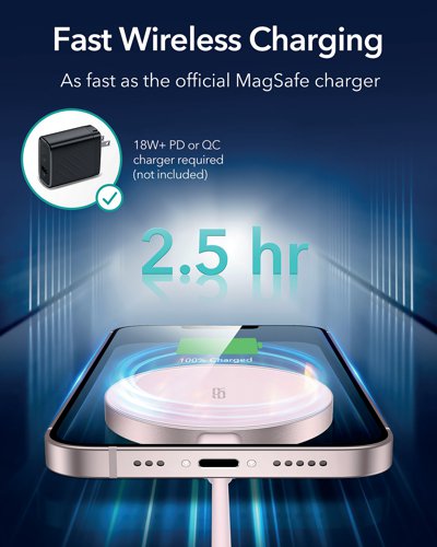 ESR HaloLock Kickstand Wireless Charger MagSafe Compatible Pastel Pink 2C515AP ESR13287