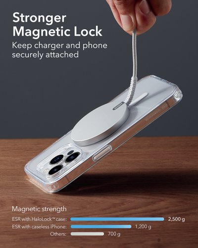 ESR HaloLock mini Wireless Charger MagSafe Compatible Silver 2C562S - ESR13293