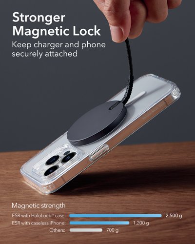 ESR HaloLock mini Wireless Charger MagSafe Compatible Black (Pack of 2) 2C562B2 ESR13296