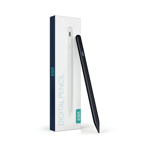 ESR Digital Magnetic Pencil with Tilt Sensitivity Synthetic Resin Nib for iPad Black 6C002