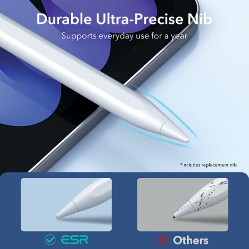 ESR Digital Magnetic Pencil with Tilt Sensitivity Synthetic Resin Nib for iPad White 6C001 ESR16495 Buy online at Office 5Star or contact us Tel 01594 810081 for assistance