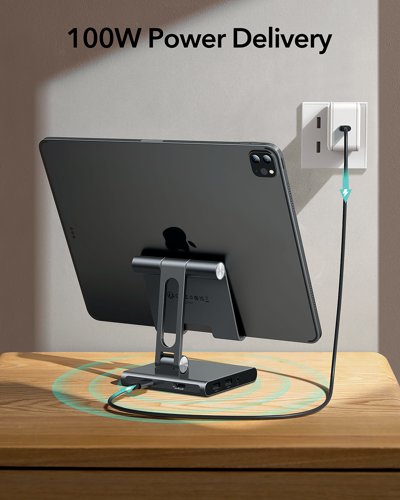 ESR 8-in-1 Portable Hub and Stand USB-C Grey 6A002 - ESR16508