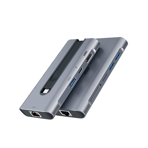 ESR 8-in-1 Portable USB-C Hub Grey 6A001 - ESR16509