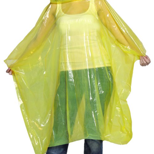 FCH36405 Fire Chief Adult Disposable Waterproof Rain Poncho with Hood (Pack of 250)