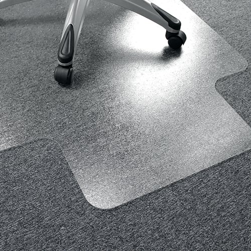 Floortex Cleartex PVC Chair Mat Carpet Lipped 1200x900x2.2mm Clear 119225LV