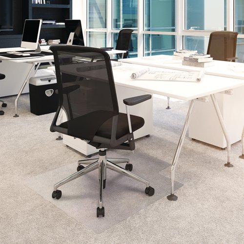 Floortex Advantagemat PVC Lipped Chair Mat for Carpets up to 6mm Thick 1200x900x22mm Clear 119225LV Chair Mats FL74101