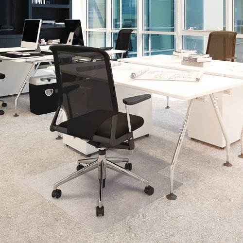 FL74105 Floortex Advantagemat PVC Lipped Chair Mat for Carpets up to 6mm Thick 1340x1150mm