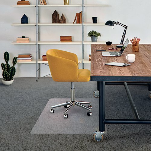 Floortex Cleartex Rectangular Chair Mat Carpet 1500x1200x2.2mm PVC Clear 1115225EV