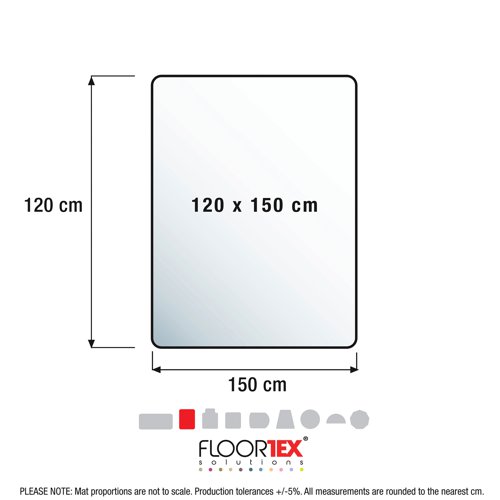 Floortex Ultimat Polycarbonate Rectangular Chair Mat for Carpets up to 12mm 1500x1200x23mm 1115223ER - Floortex Europe Ltd - FL74113 - McArdle Computer and Office Supplies
