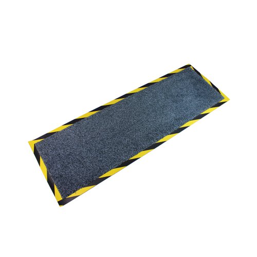 Stop accidents from trailing wires with the innovative Floortex Kablemat. This clever floor mat not only protects your flooring from wear and tear, but also includes a nifty built-in recess for wires and cabling. A smart charcoal rug with an anti-slip rubber backing and clearly visible black and yellow edging to make sure people notice the potential hazard - the Kablemat will ensure safety without detracting from the professional environment.