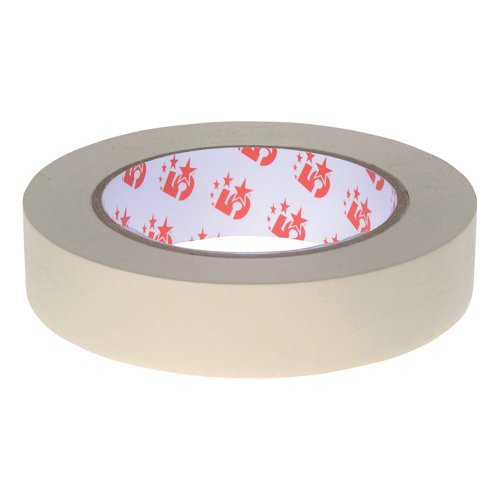 5 Star Office Masking Tape Crepe Paper 25mmx50m (Pack of 6)