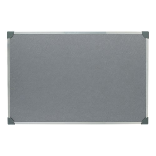 5 Star Office Felt Noticeboard with Fixings and Aluminium Trim 900x600mm Grey