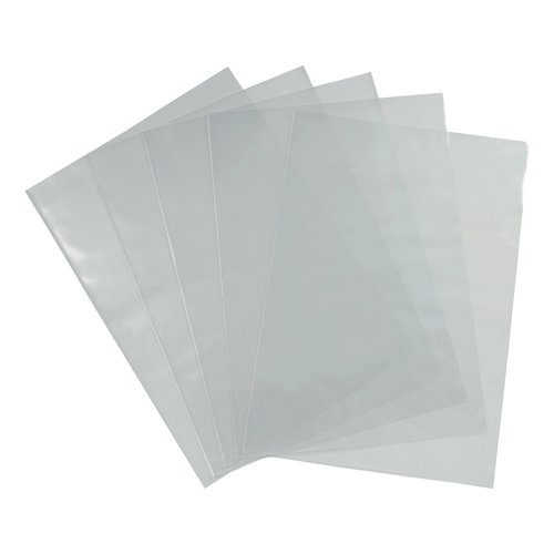 5 Star Office Folder Cut Flush Polypropylene Top Side Opening 90 Micron A4 Glass Clear (Pack of 100)