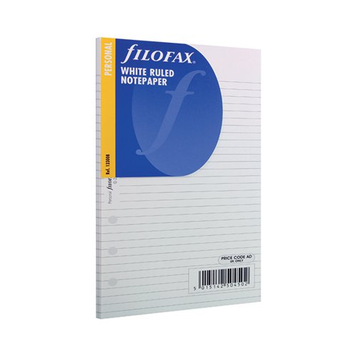 Filofax Personal Ruled White Paper Pack 30 133008