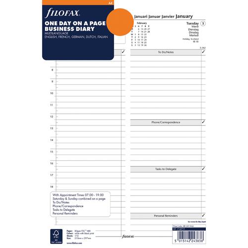 Filofax Refill A4 Day Per Page 2020 20-68719