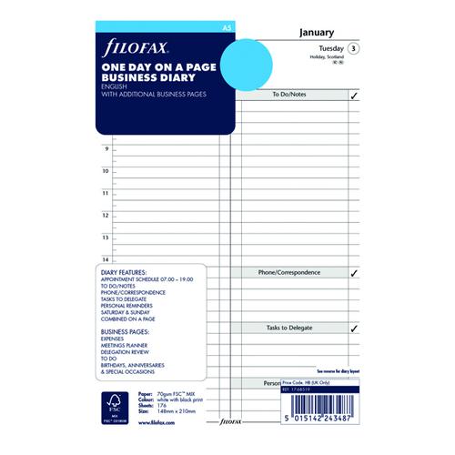 Filofax Refill Day Per Page A5 2021 21-68519