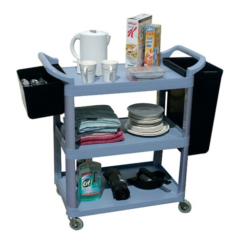 GPC 3 Shelf Service Trolley Grey HI424Y Shelf Trolleys GA27041