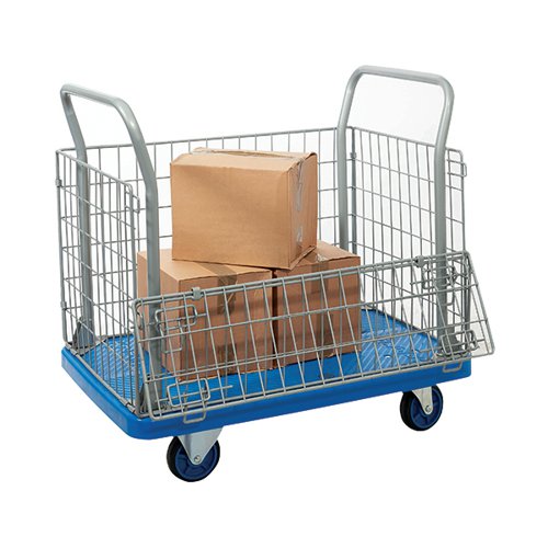 Mesh Sided Platform Trolley (Fitted with 4 x 130mm rubber castors) PPU23Y