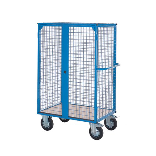 Heavy Duty Platform Truck with Mesh Sides and Lockable Doors 500kg Capacity DT601Y