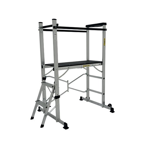 Climb-It Folding Work Platform Steel Handrails 150kg Capacity Platform Height 880mm Aluminium EP880Y