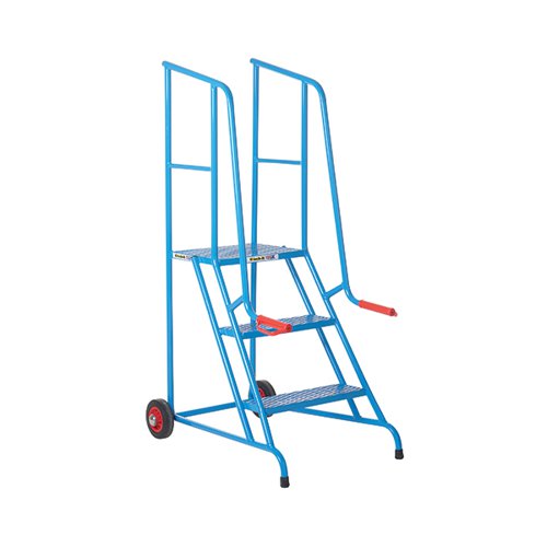 Climb-It Loading Step 3 Tread Open Back Powder Coated Blue SLS03P Ladders, Stepladders & Platform Steps GA79060