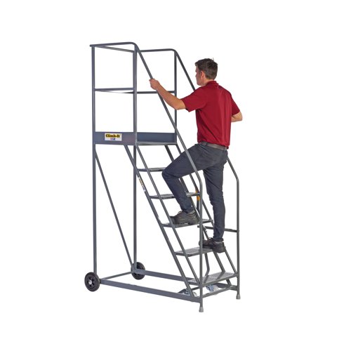 Climb-It Warehouse Safety Steps 600mm Platform 6 Tread Grey AHWS06GY Ladders, Stepladders & Platform Steps GA79072