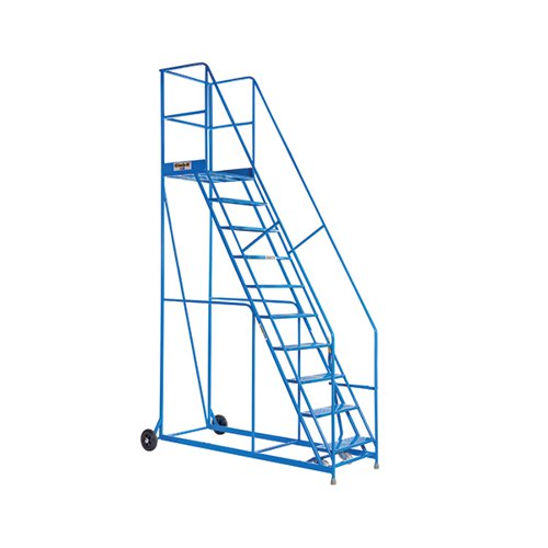 GA79079 Climb-It Warehouse Safety Steps 600mm Platform 10 Tread Blue AHWS10BL