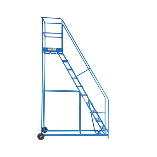 Climb-It Warehouse Safety Steps 600mm Platform 10 Tread Blue AHWS10BL Ladders, Stepladders & Platform Steps GA79079