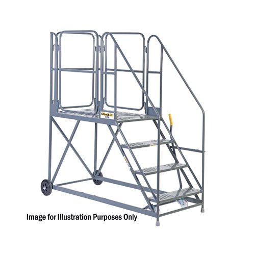Climb-It Work Platform Easy Slope 1200mm Platform 3 Tread Grey AHWPE1203GY Ladders, Stepladders & Platform Steps GA79159