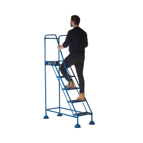 Climb-It Domed Feet Step 5 Tread Anti Slip Blue AAD05SBL Ladders, Stepladders & Platform Steps GA79204