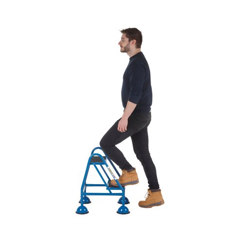 These Climb-It Domed Feet Handy Steps are small but effective weight reactive units, due to having spring loaded castors which engage and disengage on whether or not weight is applied. Anti-slip treads to ensure the user has a secure grip. Maximum load capacity of up to 150kg.