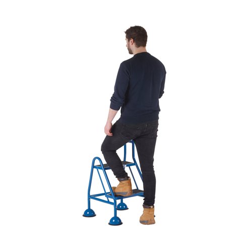 Climb-It Domed Feet Handy Step 2 Tread with Side Handrail Blue AAP21 GA79422 Buy online at Office 5Star or contact us Tel 01594 810081 for assistance