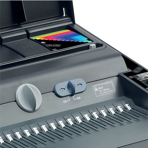 The MultiBind 230 is a sturdy multifunctional binder with the flexibility to create comb or wire bound A4/A5 documents. Its high, 30 sheet punch capacity makes it ideal for frequent use and it binds up to 450 sheets using a 51mm comb or 125 sheets using 21 loop wire. It's also equipped with useful features such as auto centring and a paper separator.