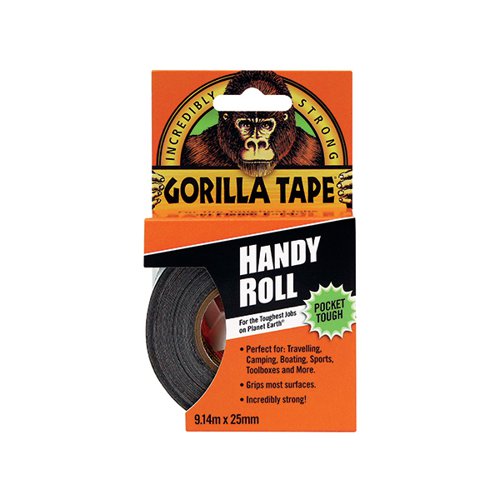 Gorilla Tape Handy Roll 25mm x 9.14m Black 3044401 GG00170