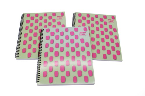 Europa Splash Notebooks 160 Lined Pages A4+ Pink Cover (Pack of 3) EU1503Z - GH00287
