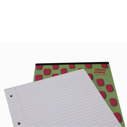 The Europa Splash A4 refill pad with a stylish card cover is ideal for school and office topics. Featuring 140 lined pages with margin of quality 80gsm paper which is feint ruled for neat note-taking. These purple refill pads are supplied in a pack of 6.
