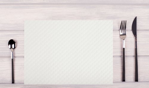 Exacompta Cogir Placemats 300x400mm Embossed Paper White (Pack of 500) 354051I GH01122 Buy online at Office 5Star or contact us Tel 01594 810081 for assistance