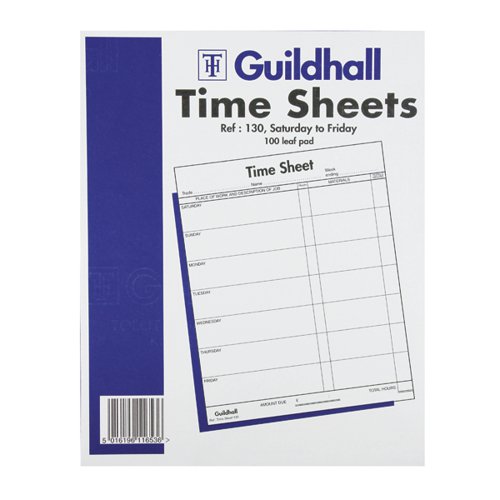 Exacompta Guildhall Work Time Sheet Saturday - Friday 254x203mm (Pack of 100) 1653