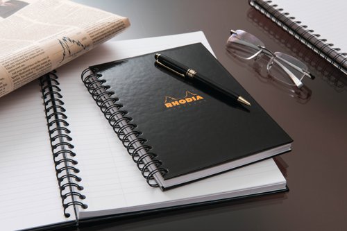 GH15280 Rhodia Business A4 Book Wirebound Hardback 160 Pages Black (Pack of 3) 119232C