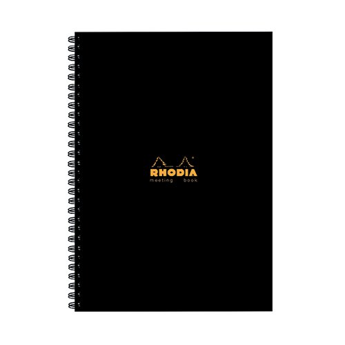 GH15286 Rhodia Meeting A4 Book Wirebound Hardback Black 160 Pages (Pack of 3) 119238C