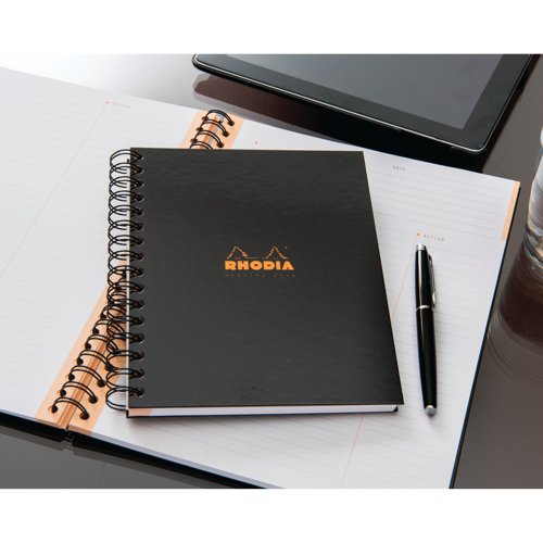 Rhodia Meeting A4 Book Wirebound Hardback Black 160 Pages (Pack of 3) 119238C Notebooks GH15286