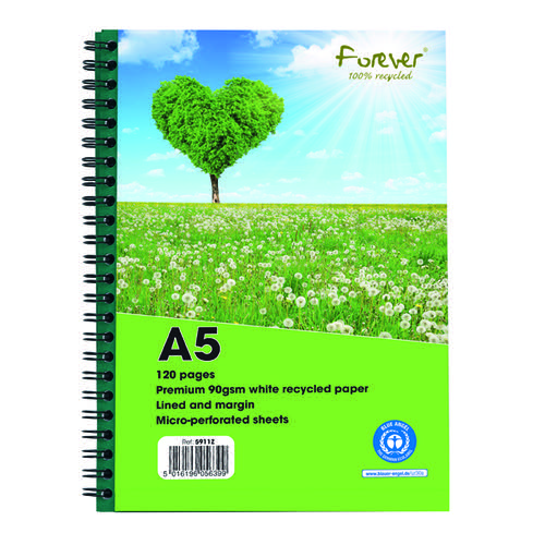 Forever Notebook A5 Green (Pack of 10) 5911Z