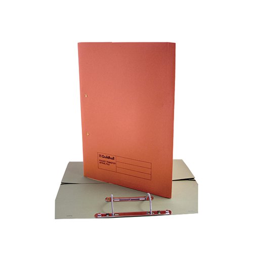 Exacompta Guildhall Heavyweight Transfer Spiral Pocket File Foolscap Orange (Pack of 25) 211/6004