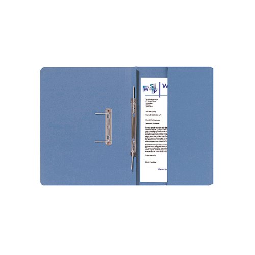 This Exacompta Guildhall spiral pocket file is made from durable 315gsm manilla and can hold up to 350 sheets of 80gsm A4 or foolscap paper. The file also features a secure spiral mechanism for punched papers and a useful pocket on the inside right hand cover for storage of additional loose sheets. This pack contains 25 blue foolscap files.