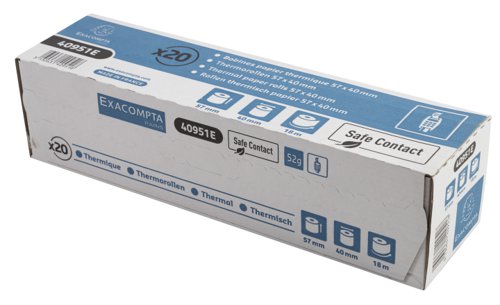 Exacomtpa Safe Contact Credit Card Receipt Roll 57mmx40mmx18m (Pack of 20) 40951E GH40951 Buy online at Office 5Star or contact us Tel 01594 810081 for assistance