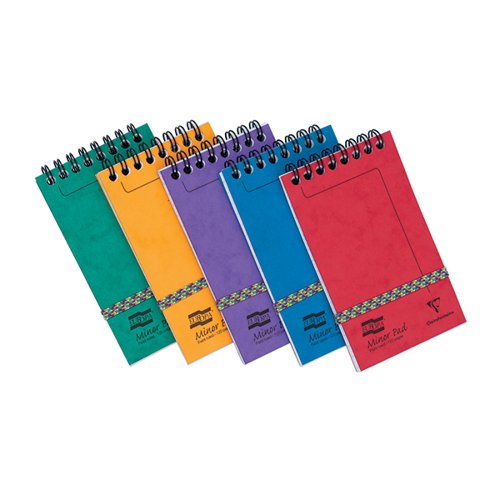 These stylish and colourful Europa Minor Notemaker notebooks contain 120 pages of quality 90gsm paper, which is feint ruled for neat note-taking. The notebooks also feature hardwearing pressboard covers and a wire binding, which allows the notebooks to lie flat for easy use. Each notebook is top bound and measures 127 x 76mm. This assorted pack contains 20 notebooks with red, yellow, blue, green and purple covers, which is ideal for colour coding your notes.