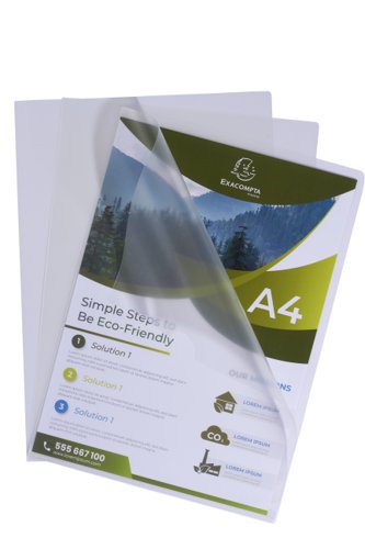 GH58320 | These Forever cut flush folders offer an innovative, ecologically aware alternative for filing needs. Made from recycled polypropylene, they are certified by the Blue Angel environmental label. Featuring a 120 micron thickness, grainy texture and good quality transparency, they are supplied in a printed box of 100.