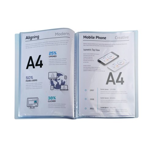Exacompta Aquarel Display Book A4 30 Pockets Assorted (Pack of 15) 88360E GH88360