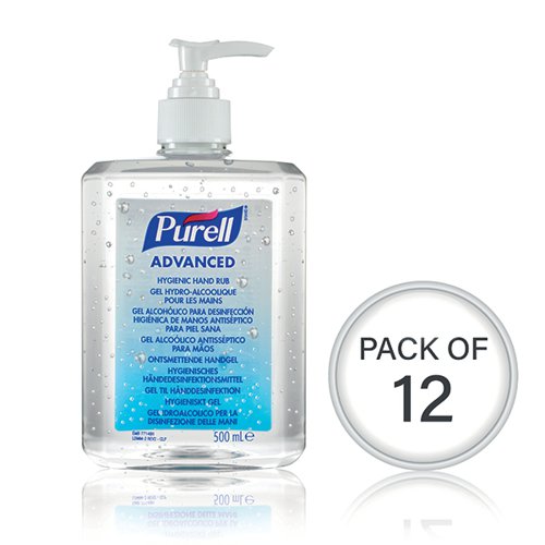 Purell Advanced Hygienic Hand Rub 500ml (Pack of 12) 9268-12-EEU00 GJ07214 Buy online at Office 5Star or contact us Tel 01594 810081 for assistance